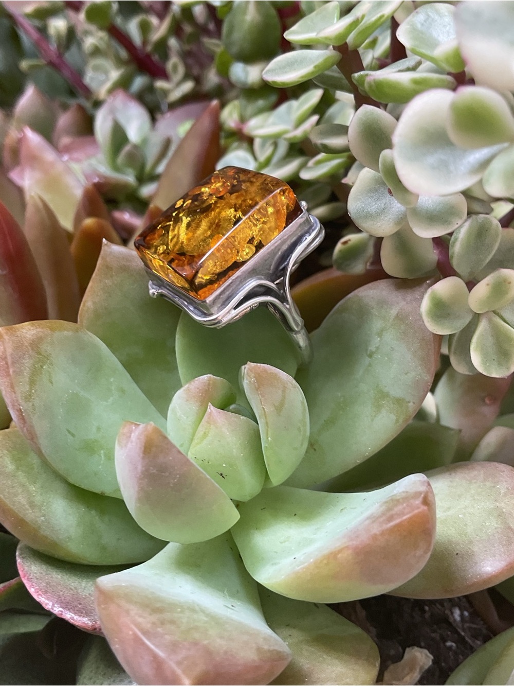 LARGE AMBER RING - Picture 3 of 10